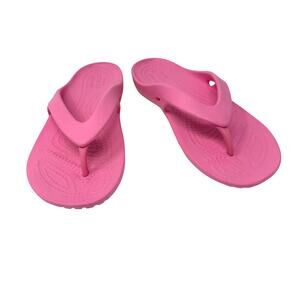Crocs Size 5‎ Flip Flops Pink Comfort Sandals Pool Shoes Beach Vacation